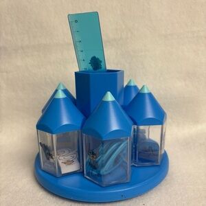 STITCH Pencil Holder Spinner Ruler Eraser Clips Mini Notepad Blue Disney Japan